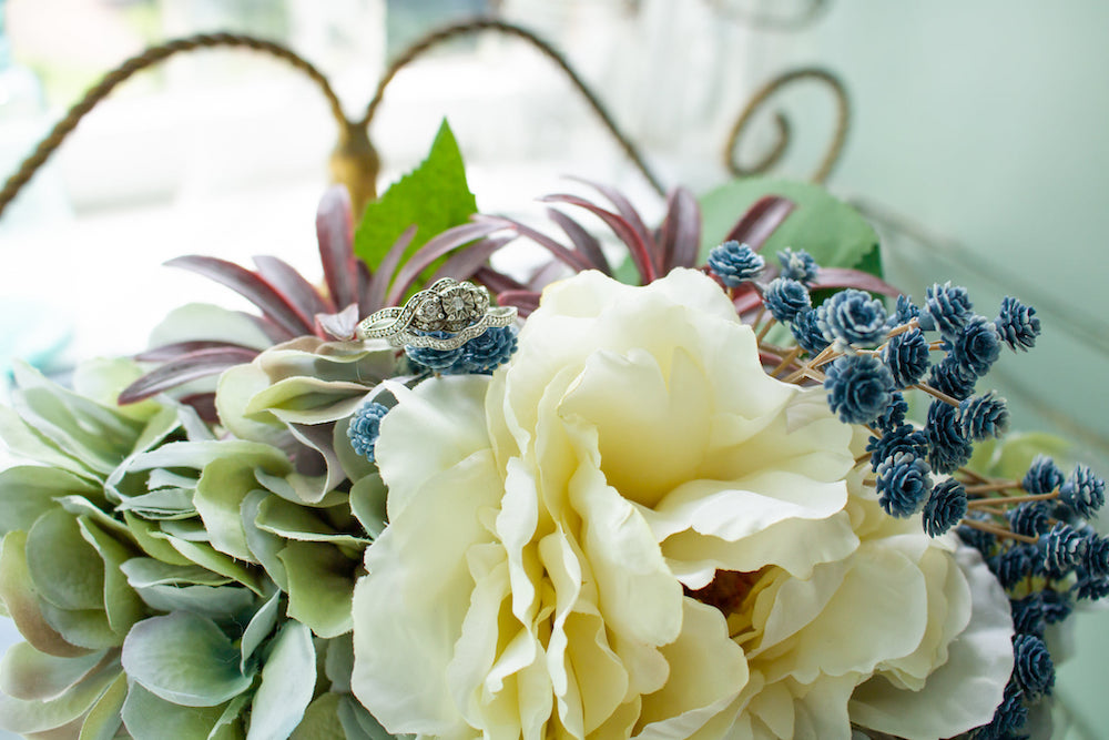 Wedding ring bouquet